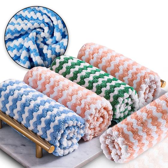 Imagem de Flanela Microfibra Limpa Vidro Pano Multiuso Toalha Kit 5 Un