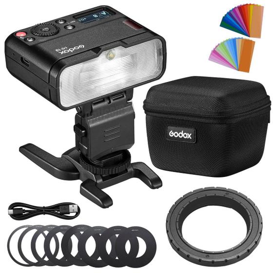 Imagem de Flash Macro Godox Mf12 Ttl Universal + Kit Anel Adaptador Para Lentes