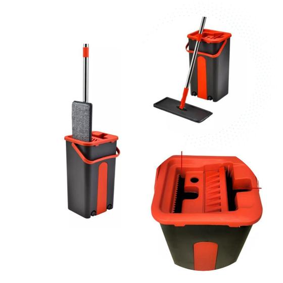 Imagem de Flat Mop Rodo Lava e Seca com Balde e 1 Refil