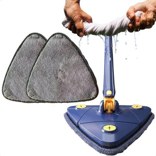 Imagem de Flet Mop Triangular Limpeza Esfregão Giratório com 2 Refil