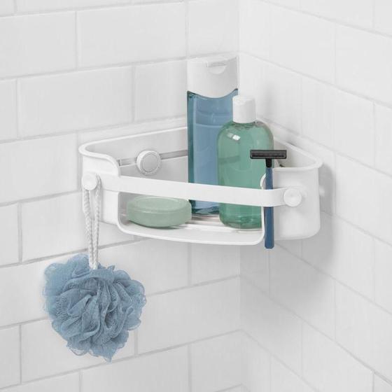 Flex - Suporte e Prateleira de Canto Com Ventosa Sure-Lock Menor preço em Flex - Suporte e Prateleira de Canto Com Ventosa Sure-Lock