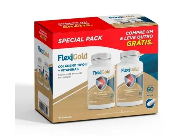 Imagem de Flexigold Pack Com 2 Frascos Colágeno Tipo 2 + Vitaminas - Herbamed