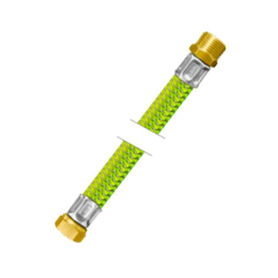 Imagem de Flexível Gás Amarelo Com Macho X Fêmea Com De 1/2" Tamanho De 1,2 Metro Durín