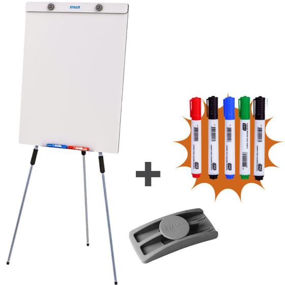 Flip Chart Office Quadro Branco + 5 + Apagador Nfe Stalo No