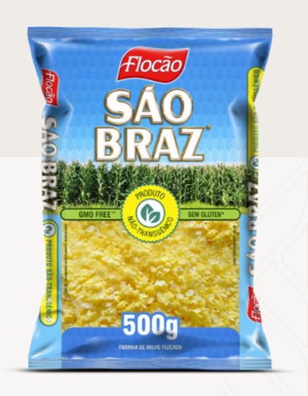 Imagem de Flocão De Milho 500g São Braz Não Transgênico Fd C/ 30 Un
