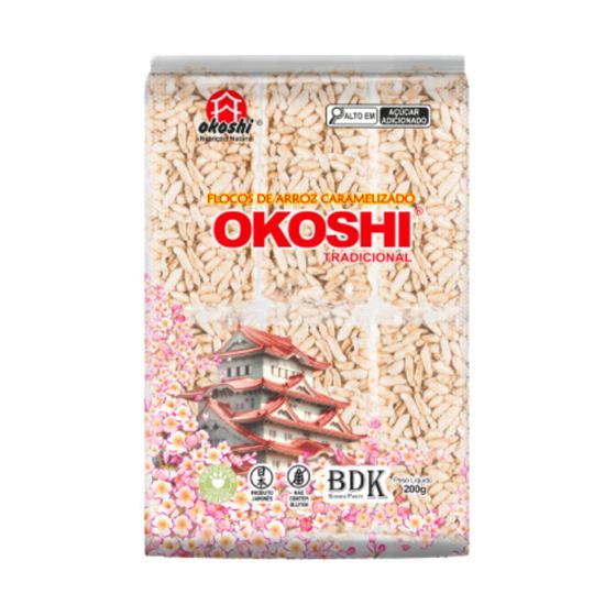 Imagem de Flocos de Arroz Caramelizado Sem Glúten Okoshi 200g