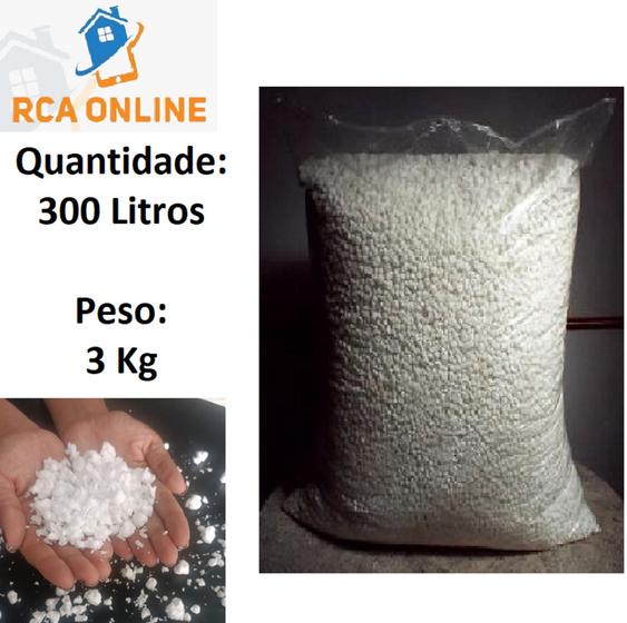 Imagem de Flocos de Isopor 3 Kg (300 Litros) - Enchimento de Puffs e Almofadas