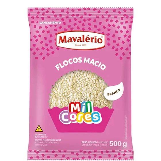 Imagem de Flocos Macio Mil Cores Branco 500g