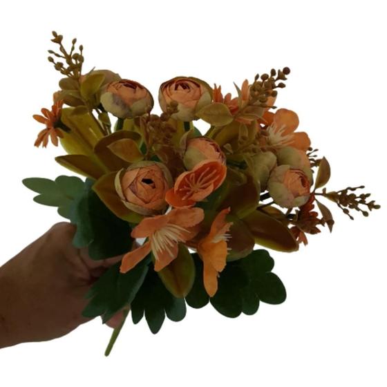 Flor artificial buquê camélia e margarida - Carmella Presentes - Buquê ...
