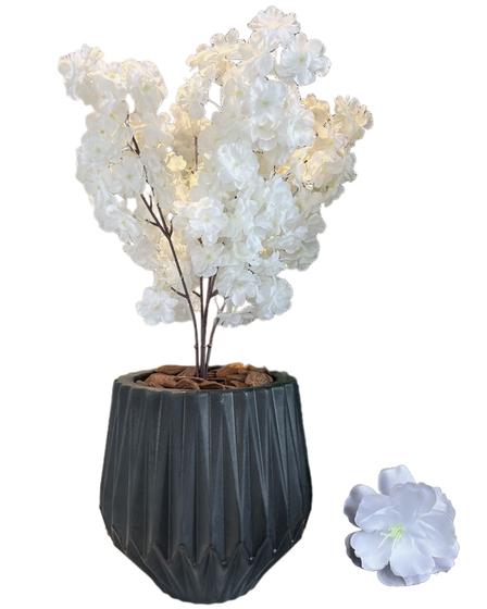 Imagem de Flor Cerejeira Pessegueiro Artificial Buque Com Vaso Planta