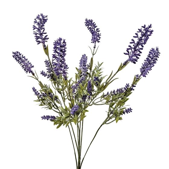 Imagem de Flor Lavanda Lilás 46X10Cm Buquê Planta Artificial Realista