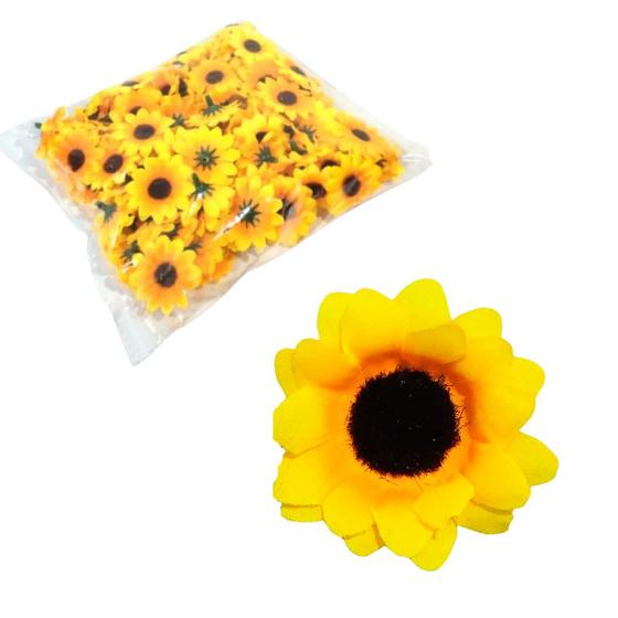 Imagem de Flor Mini Girassol Artificial Pacote Com 100 Unidades Flor