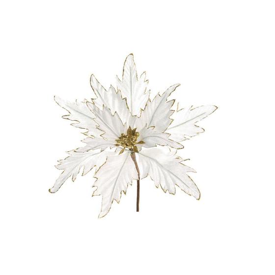 Flor Natalina Artificial Branca e Dourada Médio 35cm 1 Pç - Cromus - Flores  Artificiais - Magazine Luiza
