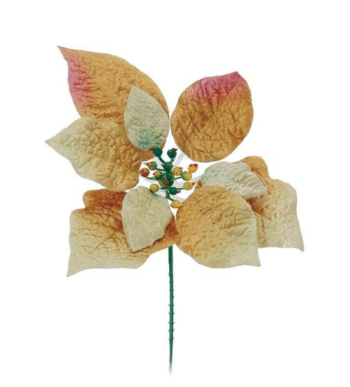 Flor Natalina Artificial Poinsettia Dourada Cabo Curto 15cm - Cromus -  Flores, Folhas e Galhos de Natal - Magazine Luiza