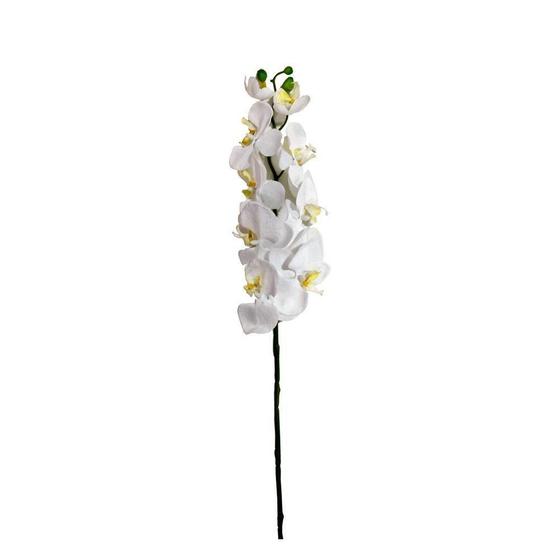 Imagem de Flor Orquídea Phalaenopsis Artificial Branco 77cm