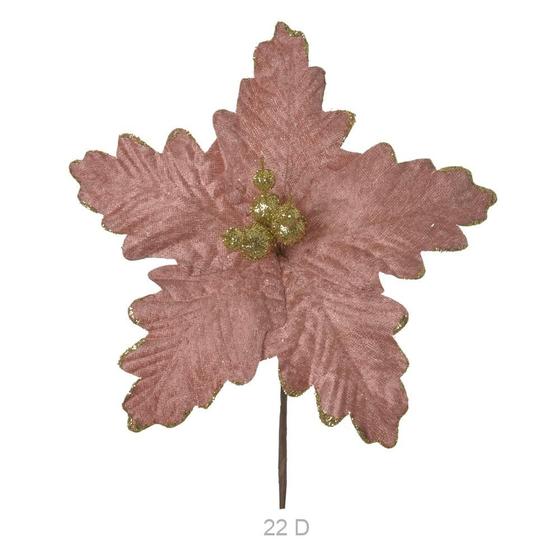 Imagem de FLOR POINSENTIA BICO PAPAGAIO C/GLITTER (ROSE) 22cm