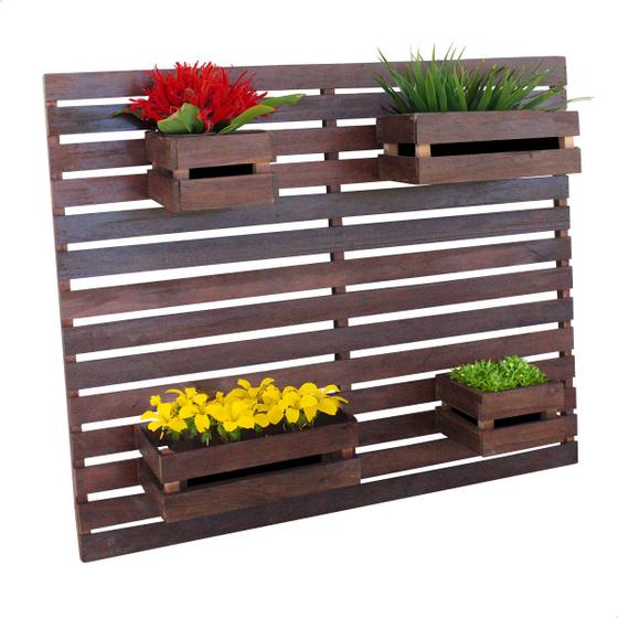 Imagem de Floreira Para Plantas Jardim Vertical Madeira Maciça 100x80cm Imbuia