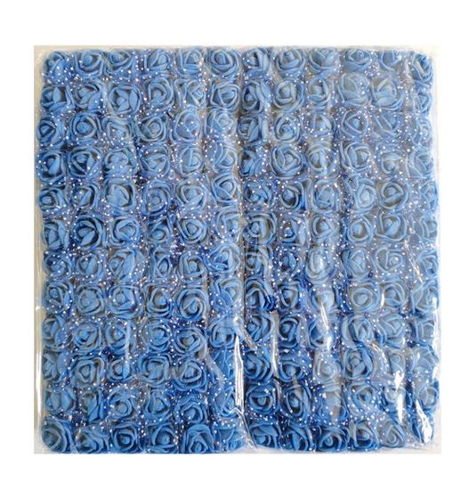 Flores artificiais Artfen Mini Foam Roses 144 unidades em azul royal