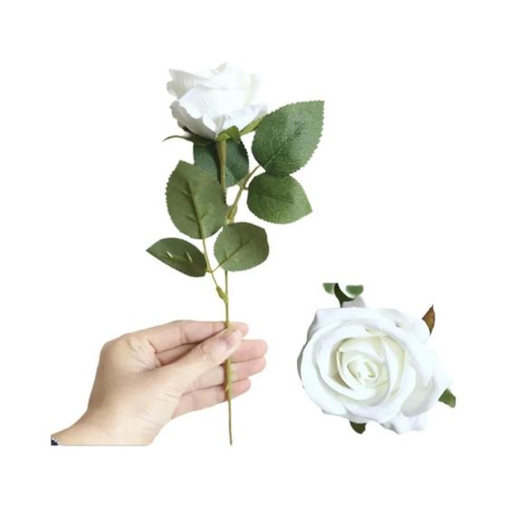Imagem de Flores Artificiais De Rosa De Seda, 5 Peças, Buquê De Ramos Longos Para Casamento, Decoração De