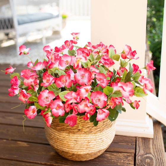 Flores artificiais Hibiscus 6 pacotes para decoração de exteriores - Hoppwodd