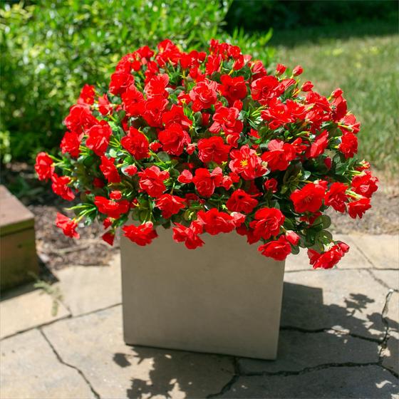 Flores artificiais HyeFlora Red Camellia para decoração de exteriores