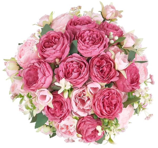 Flores artificiais: peônias Mkono para decoração de interiores