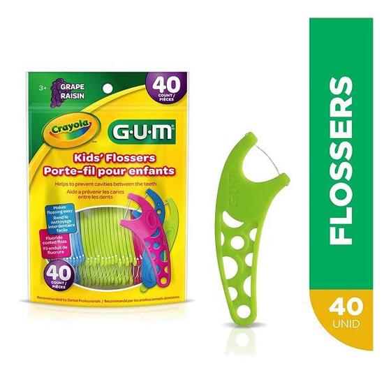 Flosser Fio Dental Infantil com Haste C/40 Crayola Sunstar Fio