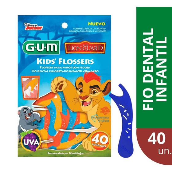 Flosser Infantil Rei Leão (GUM) Fio Dental infantil com haste Fio