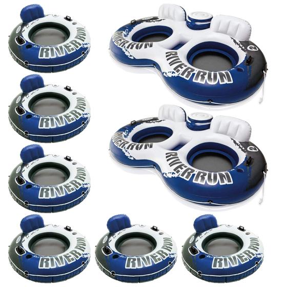 Imagem de Flutuadores Infláveis Intex River Run: 2 Unidades River Run II (2 pessoas) + 6 Unidades River Run I (1 pessoa)