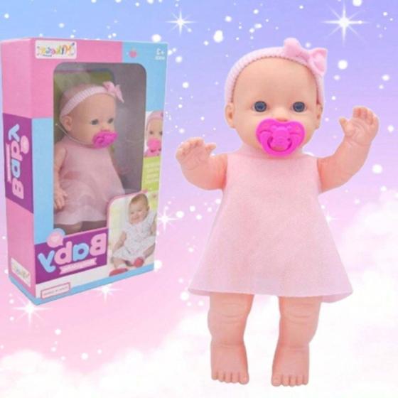 Imagem de Fofíssima Bonequinha De Laço E Vestido Rosa Para Sua Filha Ideal Para Presente Oficial