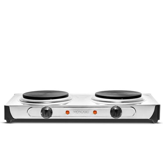 Fogão 2 Bocas Mondial Elétrico Fast Cook Inox FE03 Fogão 2 Bocas