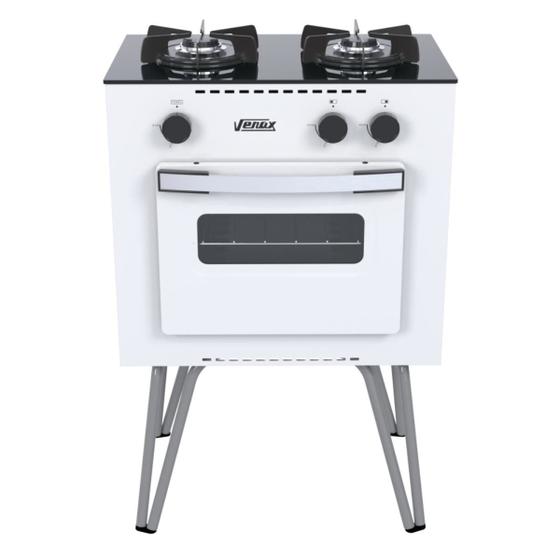 Fogão 2 Bocas Venax Mini Cook Branco Mesa em Vidro - 16249 Fogão 2 Bocas Venax Mini Cook Branco Mesa em Vidro - 16249