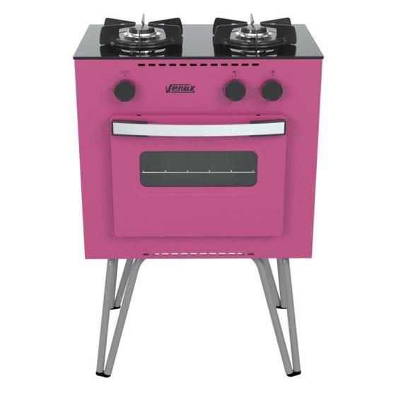 Imagem de Fogao 2 Bocas Venax Mini Cook Pink Gas Glp