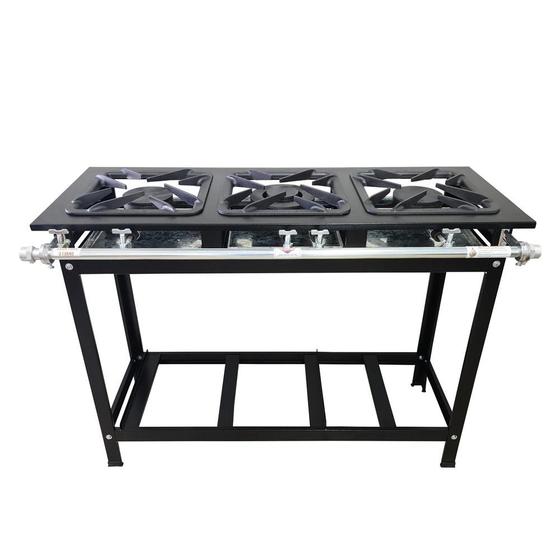Fogão 3 Bocas Cefaz Gold C/ Forno Preto - N/a - Cfzg-122 Fogão 3 Bocas Cefaz Gold C/ Forno Preto - N/a - Cfzg-122