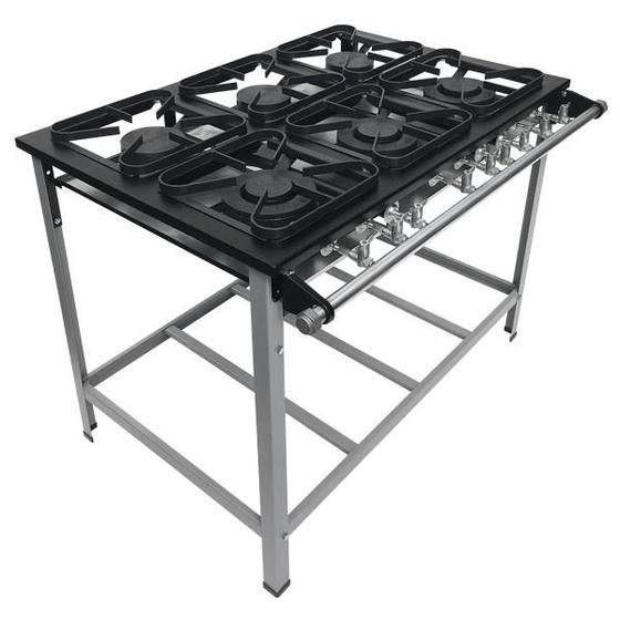 Fogão 6 Bocas Metalmaq Luxo Cinza - M15 Fogão 6 Bocas Metalmaq Luxo Cinza - M15