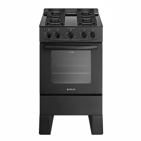 Fogão 4 Bocas Atlas Milão Glass Preto Mesa em Vidro – Bivolt – 300001766