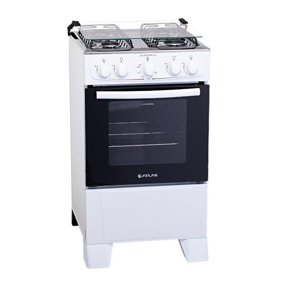 Imagem de Fogão 4 Bocas Atlas Coliseum Plus Branco Mesa de Inox
