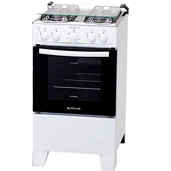 Fogão 4 Bocas Atlas Mônaco Plus Branco - Bivolt - 300000713