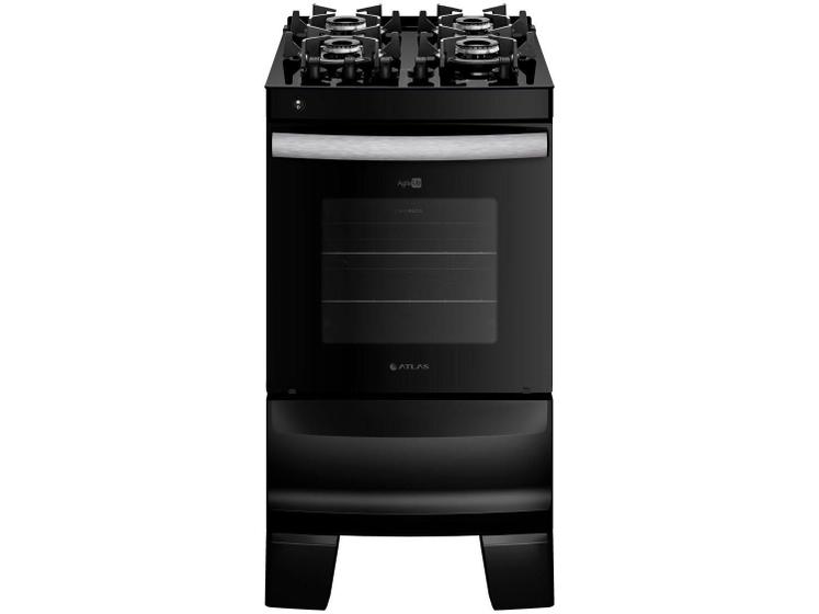 Imagem de Fogão 4 Bocas Atlas Preto Mesa Vidro Glass Agile UP