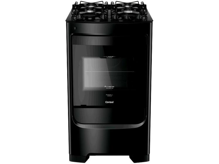 Fogão 4 Bocas Consul Preto Mesa de Vidro CFO4VBE Imagem de Fogão 4 Bocas Consul Preto Mesa de Vidro CFO4VBE