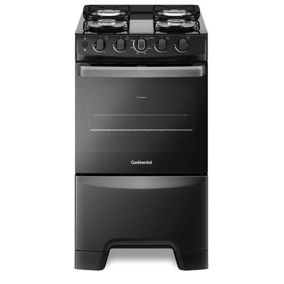 Fogão 4 Bocas Continental Brasil Preto Mesa em Vidro – Bivolt – Fc4fp