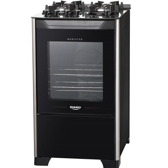 Fogão 4 Bocas Dako Magister Preto com Mesa de Vidro - Bivolt Menor preço em Fogão 4 Bocas Dako Magister Preto com Mesa de Vidro - Bivolt