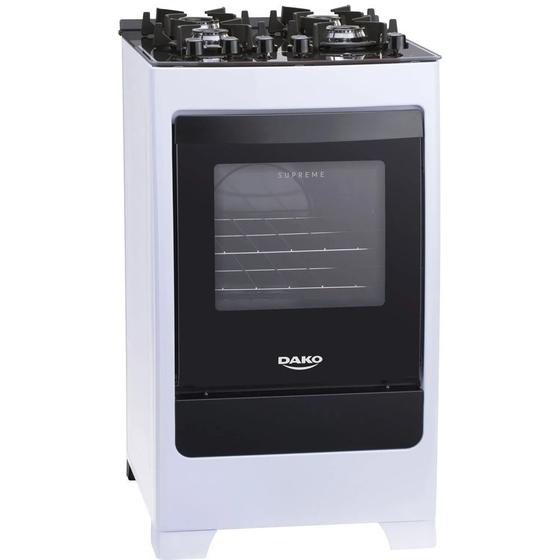 Fogão 4 Bocas Dako Supreme Glass Acendimento Automático a Gas Branco Bivolt Menor preço em Fogão 4 Bocas Dako Supreme Glass Acendimento Automático a Gas Branco Bivolt