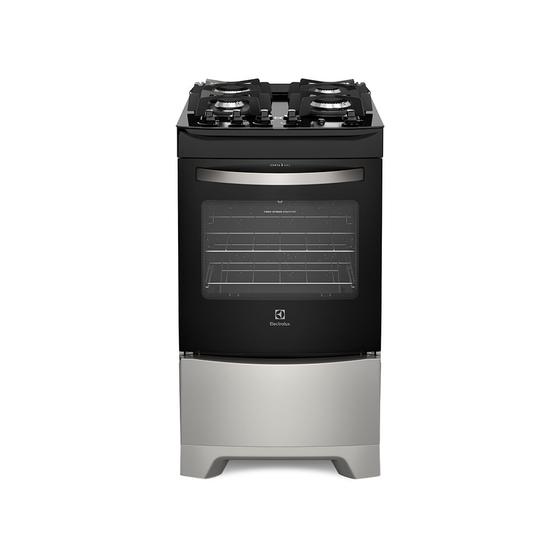 Imagem de Fogão 4 Bocas Electrolux Prata com Mesa de Vidro e Porta Full Glass (52LSV)