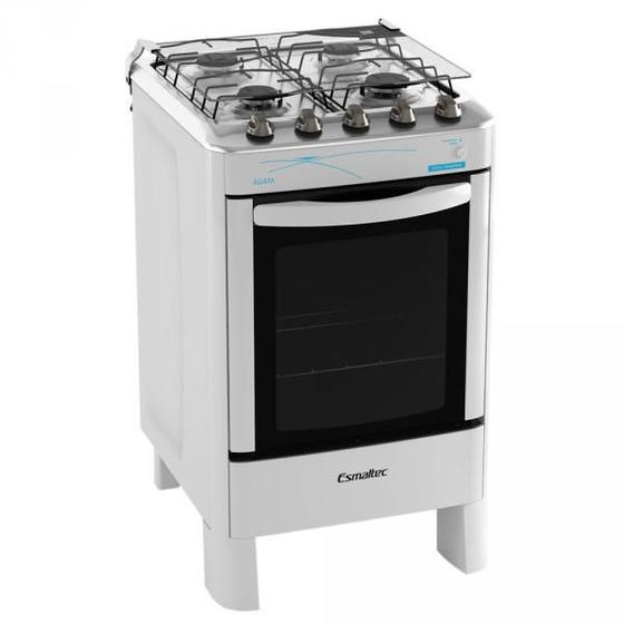 Fogão 4 Bocas Esmaltec Automático Agata Branco Menor preço em Fogão 4 Bocas Esmaltec Automático Agata Branco