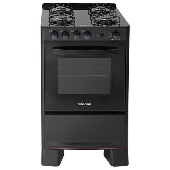 Imagem de Fogão 4 Bocas Suggar Cook Glass Mesa de Vidro Preto Bivolt - Fgvcg410pt