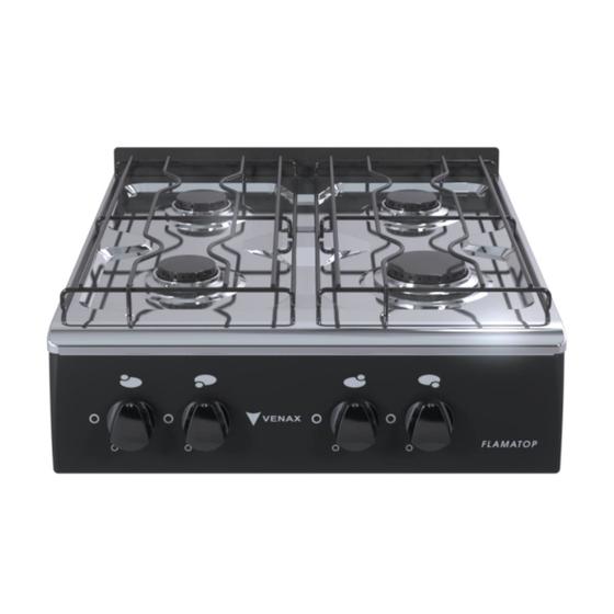 Fogão 4 Bocas Venax Flamatop Preto Fogão 4 Bocas Venax Flamatop Preto