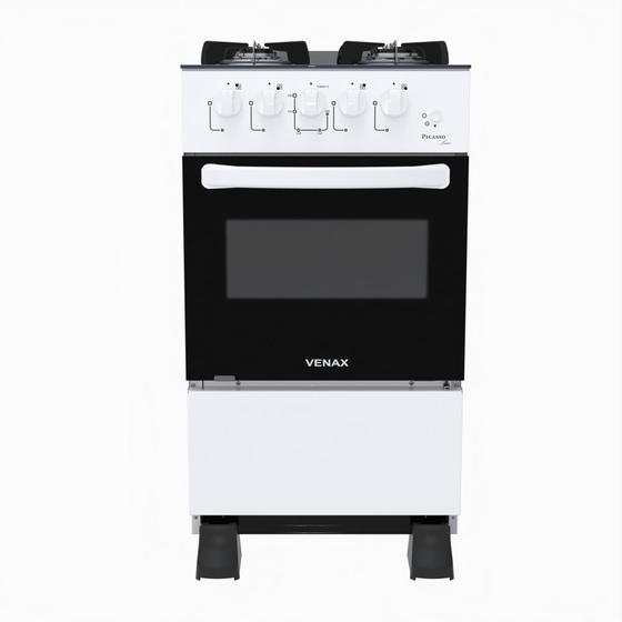 Fogão 4 Bocas Venax Picasso Line Mesa de Vidro Branco Bivolt Menor preço em Fogão 4 Bocas Venax Picasso Line Mesa de Vidro Branco Bivolt