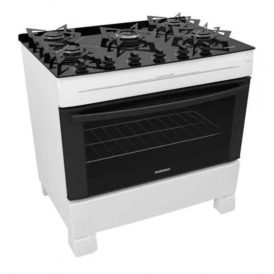 Fogão 5 Bocas Itatiaia Electra Glass Branco Mesa em Vidro - Bivolt - 3700000233 Fogão 5 Bocas Itatiaia Electra Glass Branco Mesa em Vidro - Bivolt - 3700000233