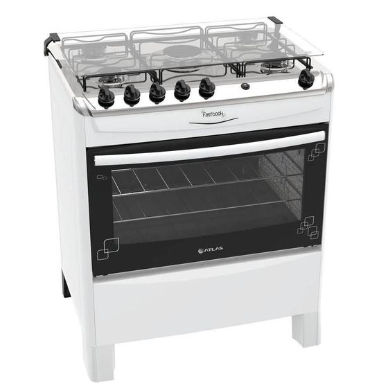 Imagem de Fogão 5 Bocas Atlas Acendimento Automático Fastcook Branco